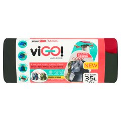 Quickpack viGO! Worki dwukolorowe z elastyczną taśmą 35 l 10 sztuk
