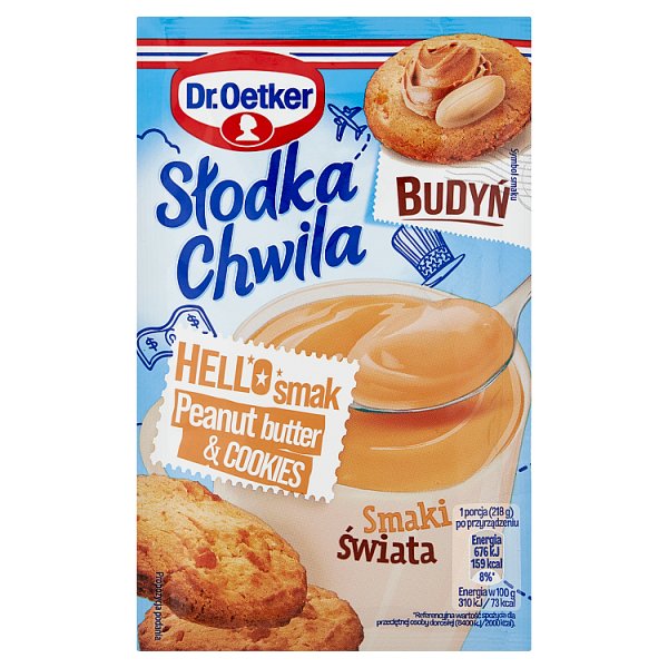 Dr. Oetker Słodka Chwila Budyń smak peanut butter &amp; cookies 43 g