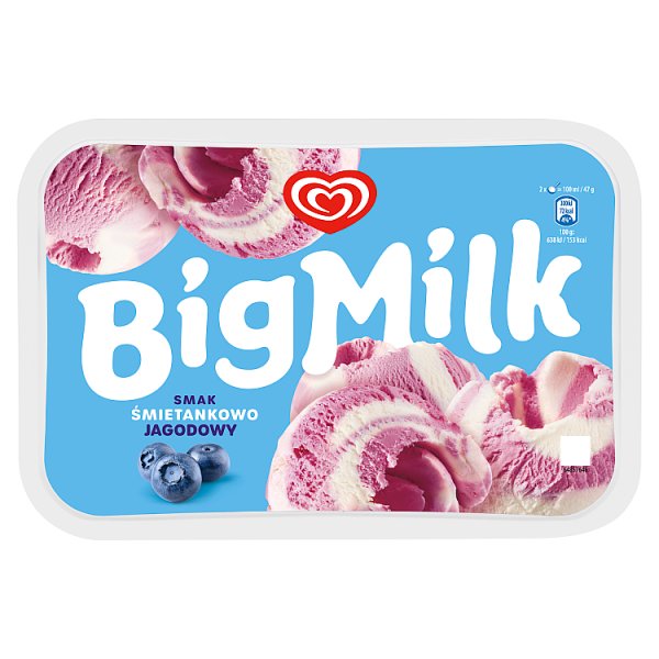 Big Milk Lody o smaku śmietankowo-jagodowym 900 ml