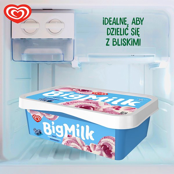 Big Milk Lody o smaku śmietankowo-jagodowym 900 ml