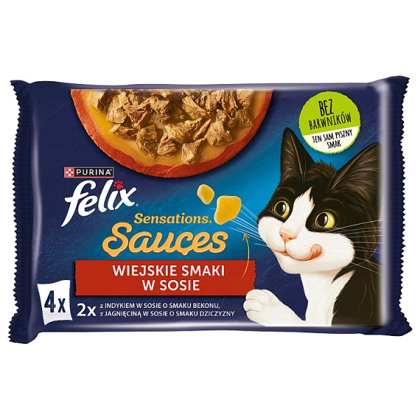 Felix Sensations Sauce Karma dla kotów wiejskie smaki w sosie 340 g (4 x 85 g)
