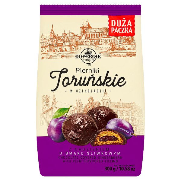 Kopernik Pierniki toruńskie w czekoladzie z nadzieniem o smaku śliwkowym 300 g