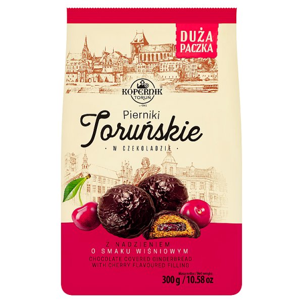 Kopernik Pierniki toruńskie w czekoladzie z nadzieniem o smaku wiśniowym 300 g