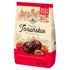 Kopernik Pierniki toruńskie w czekoladzie z nadzieniem o smaku truskawkowym 300 g