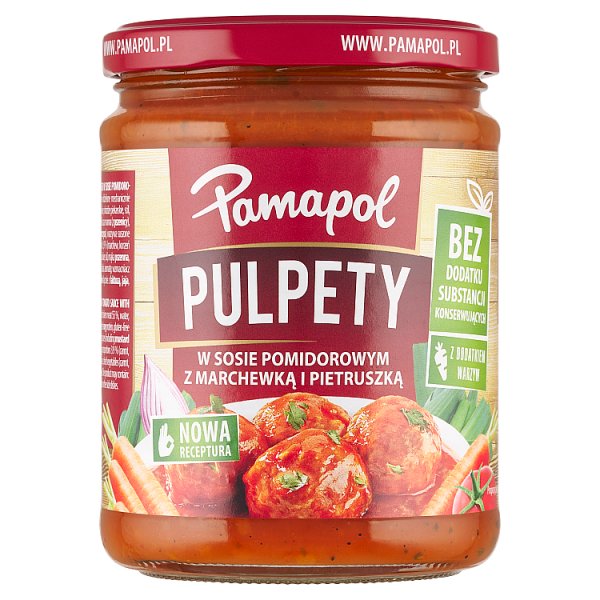 Pamapol Pulpety w sosie pomidorowym z marchewką i pietruszką 500 g