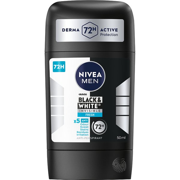 Nivea MEN Black &amp; White Invisible Fresh Antyperspirant w sztyfcie 50 ml