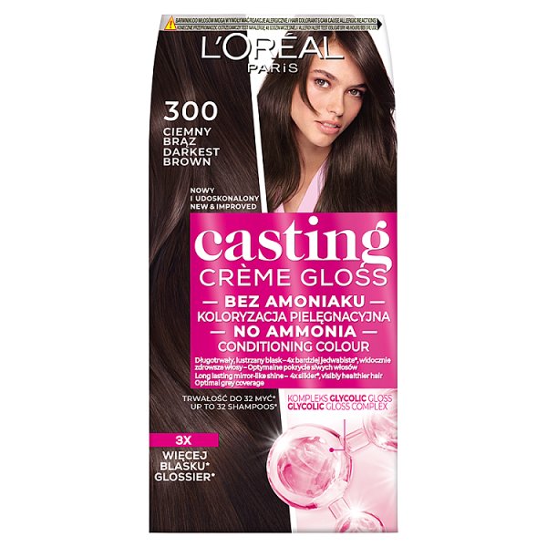 L&#039;Oréal Paris Casting Crème Gloss Krem koloryzujący 300 ciemny brąz