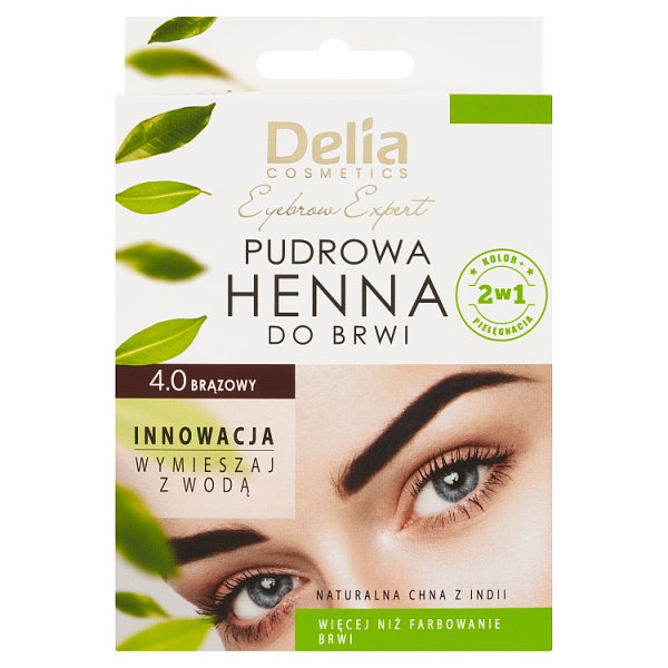 Delia Cosmetics Eyebrow Expert Pudrowa henna do brwi 4.0 brązowy 4 g