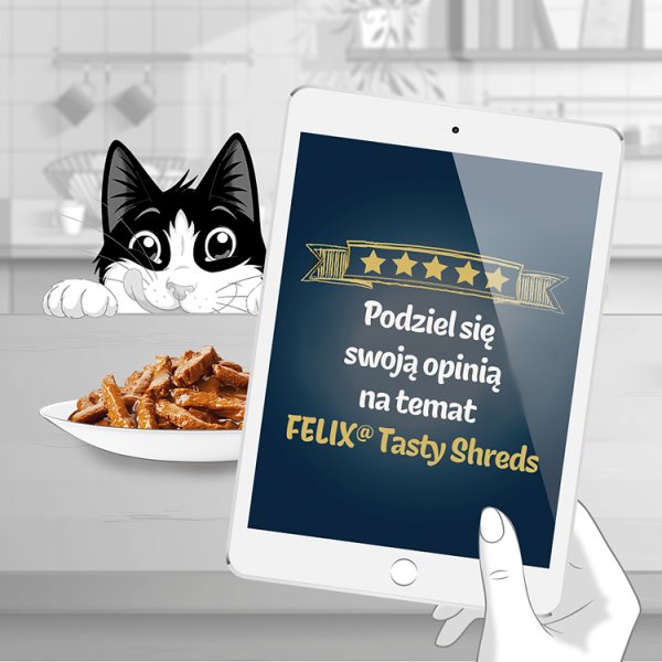 Felix Tasty Shreds Karma dla dorosłych kotów rybne smaki w sosie 320 g (4 x 80 g)