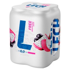 Lech Free Piwo bezalkoholowe o smaku smoczego owocu i winogrona 2 l (4 x 0,5 l)
