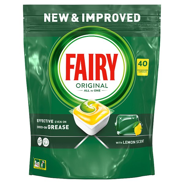 Fairy Original Cytryna Tabletki do zmywarki All In One, 40 kapsułek