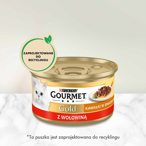 Gourmet Gold Karma dla kotów kawałki w smakowitym sosie z wołowiną 85 g