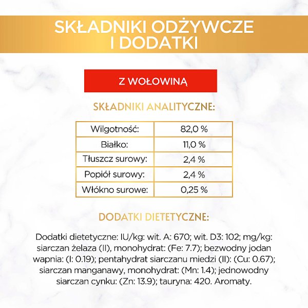 Gourmet Gold Karma dla kotów kawałki w smakowitym sosie z wołowiną 85 g