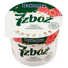 Bakoma 7 zbóż Jogurt z malinami i ziarnami zbóż 300 g