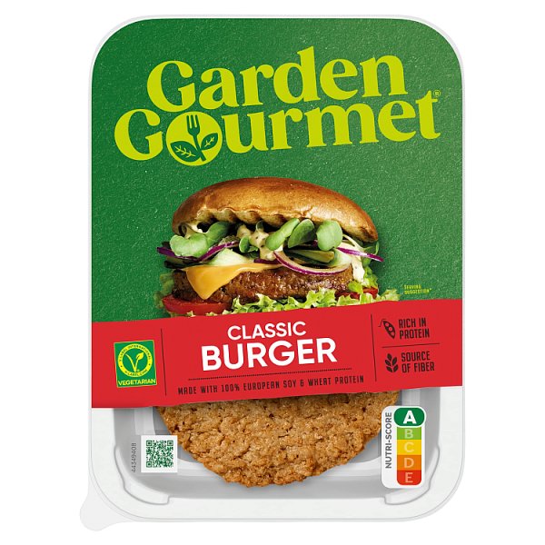 Garden Gourmet Classic Burger Wegański produkt na bazie białka sojowego i pszennego 150 g