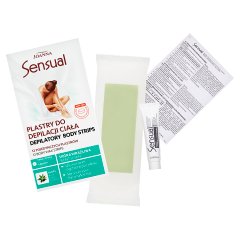 Joanna Sensual Plastry do depilacji ciała skóra wrażliwa 12 sztuk i Tubka z oliwką łagodzącą 10 ml
