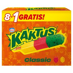Kaktus Classic Lody wodne o smaku cytrynowym i sorbet truskawkowy 405 ml (9 sztuk)