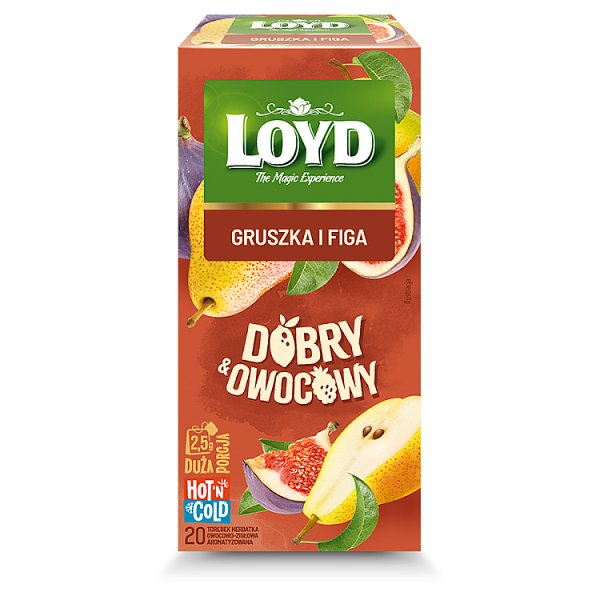 Loyd Dobry &amp; Owocowy Herbatka owocowo-ziołowa aromatyzowana gruszka i figa 50 g (20 x 2,5 g)
