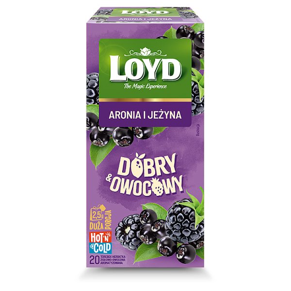 Loyd Dobry &amp; Owocowy Herbatka ziołowo-owocowa aromatyzowana aronia i jeżyna 50 g (20 x 2,5 g)