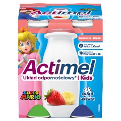 Actimel Kids Napój jogurtowy o smaku truskawkowo-bananowym 400 g (4 x 100 g)