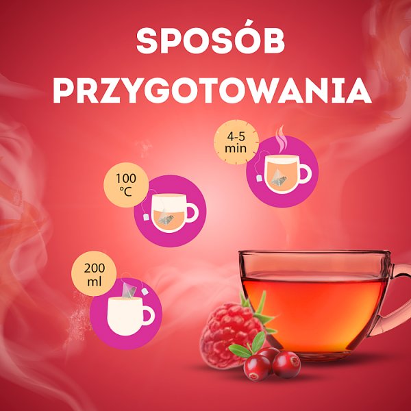 Lipton Herbatka owocowa malina i żurawina 32 g (20 torebek)