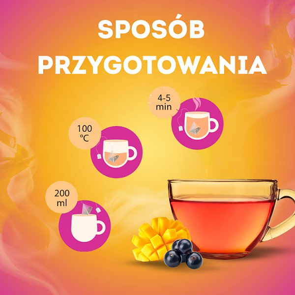 Lipton Herbatka owocowa mango i czarna porzeczka 34 g (20 torebek)
