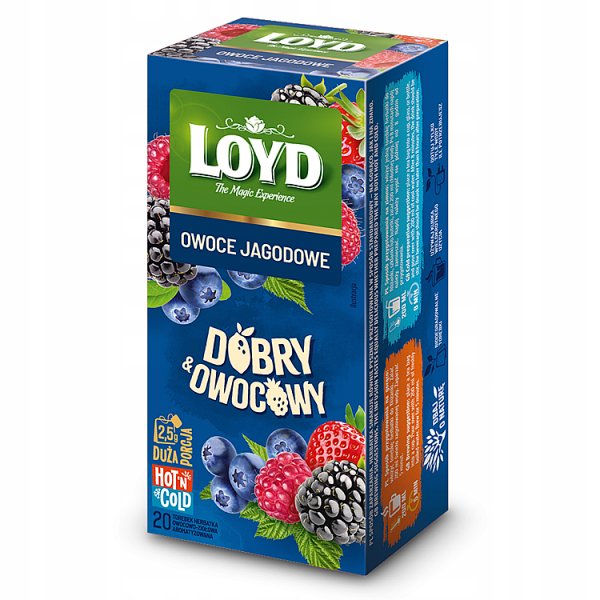 Loyd Dobry &amp; Owocowy Herbatka owocowo-ziołowa aromatyzowana owoce jagodowe 50 g (20 x 2,5 g)