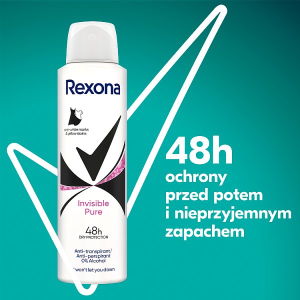 Rexona Invisible Pure Antyperspirant w aerozolu 150 ml