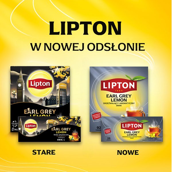Lipton Earl Grey Lemon Herbata czarna aromatyzowana 50 g (25 torebek)