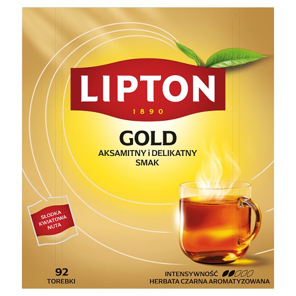 Lipton Gold Tea Herbata czarna aromatyzowana 138 g (92 torebki)