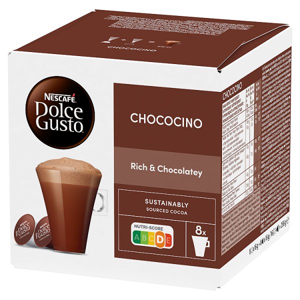 Nescafé Dolce Gusto Chococino Czekolada i mleko w kapsułkach 256 g (8 x 16 g i 8 x 16 g)