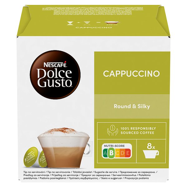 Nescafé Dolce Gusto Cappuccino Kawa w kapsułkach 186,4 g (8 x 17 g i 8 x 6,3 g)