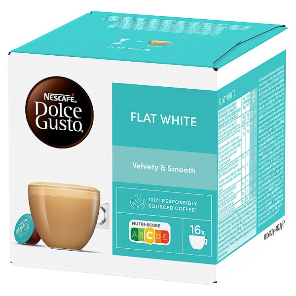 Nescafé Dolce Gusto Flat White Pełne mleko w proszku z kawą i cukrem 187,2 g (16 x 11,7 g)