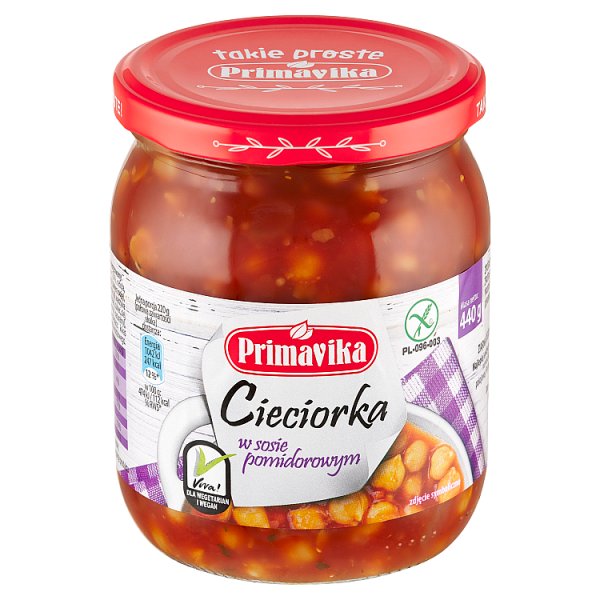 Primavika Cieciorka w sosie pomidorowym 440 g