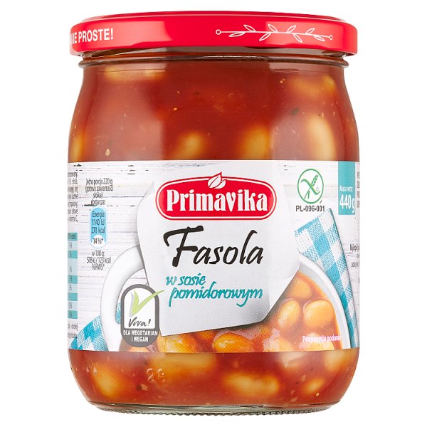 Primavika Fasola w sosie pomidorowym 440 g