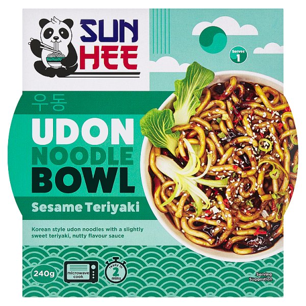 Sun Hee Danie z makaronem pszennym wstępnie ugotowanym i sosem teriyaki 240 g