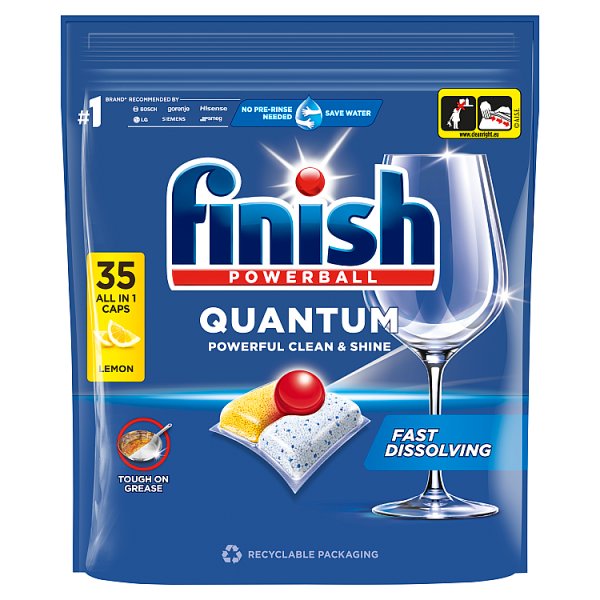 Finish Quantum Lemon Kapsułki do mycia naczyń w zmywarce 364 g (35 sztuk)