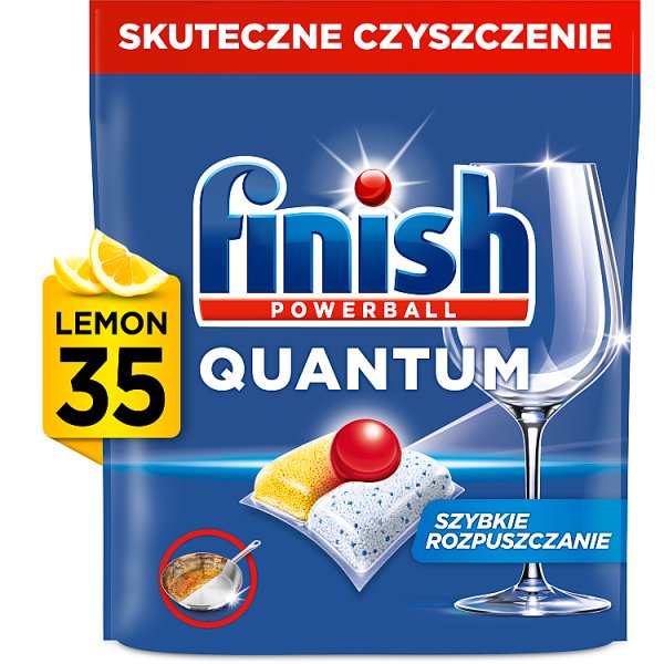 Finish Quantum Lemon Kapsułki do mycia naczyń w zmywarce 364 g (35 sztuk)