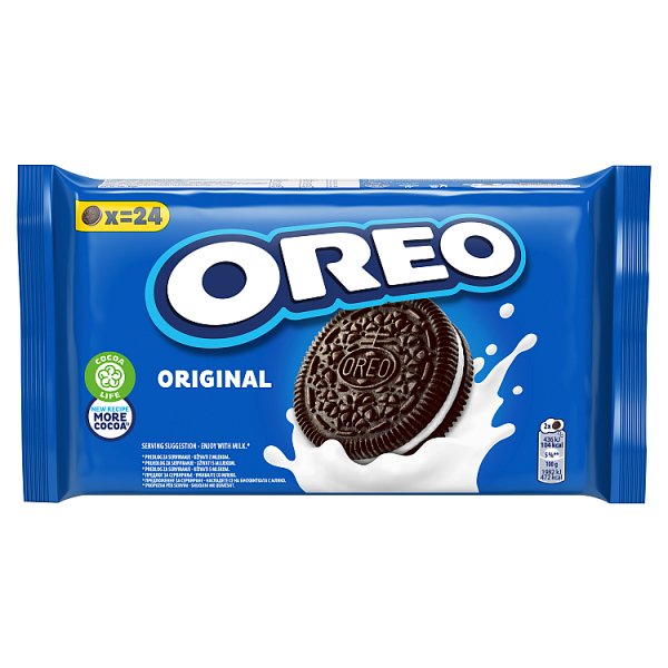 Oreo Ciastka kakaowe z nadzieniem o smaku waniliowym  264 g (24 sztuki)