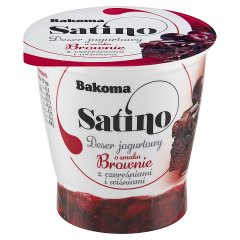Bakoma Satino Deser jogurtowy o smaku brownie z czereśniami i wiśniami 145 g