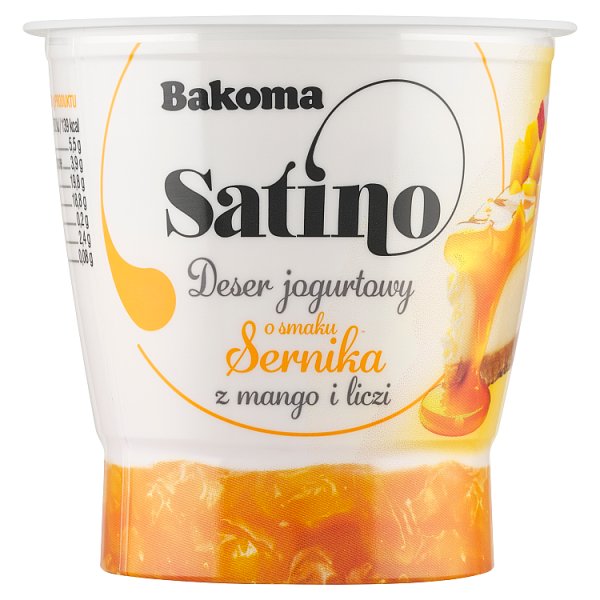 Bakoma Satino Deser jogurtowy o smaku sernika z mango i liczi 145 g