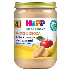 HiPP BIO Owoce & Zboża Jabłka i banany z biszkoptami po 4. miesiącu 190 g