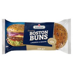 Schulstad Premium Boston Bułki pszenne z siemieniem lnianym i nasionami sezamu 324 g (4 x 81 g)