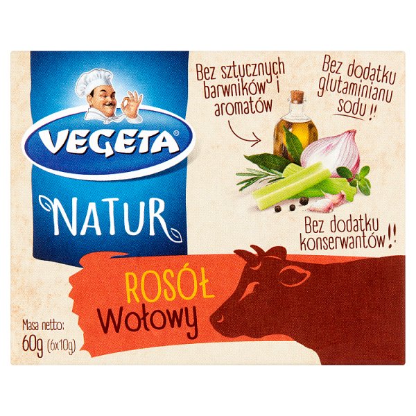 Vegeta Natur Rosół wołowy 60 g (6 x 10 g)