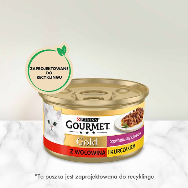 Gourmet Gold Karma dla kotów podwójna przyjemność wołowina i kurczak 85 g