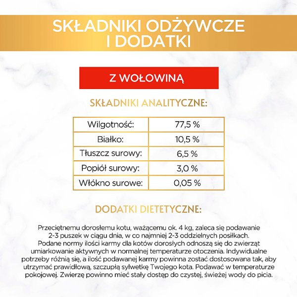 Gourmet Gold Karma dla kotów mus z wołowiną 85 g