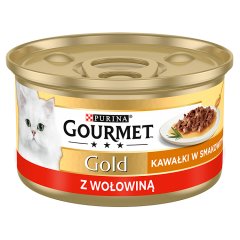 Gourmet Gold Karma dla kotów kawałki w smakowitym sosie z wołowiną 85 g