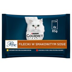 Gourmet Perle Karma dla kotów fileciki w smakowitym sosie 340 g (4 x 85 g)