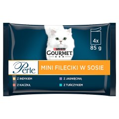 Gourmet Perle Karma dla kotów mini fileciki w sosie 340 g (4 x 85 g)