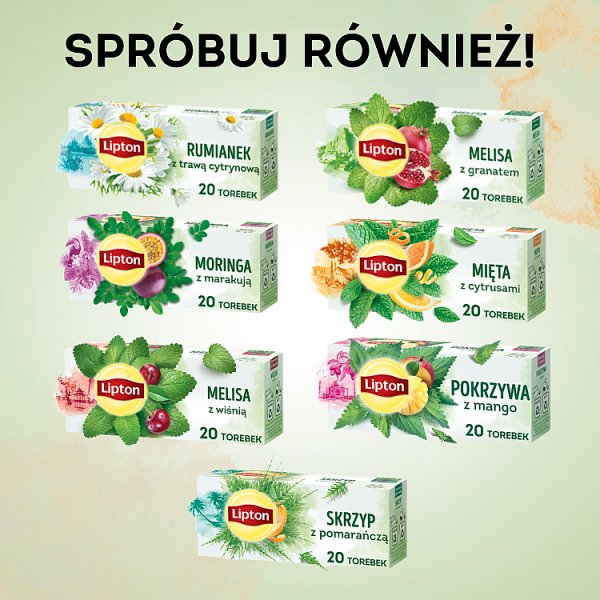 Lipton Herbatka ziołowa aromatyzowana lipa z malinami 18 g (20 torebek)